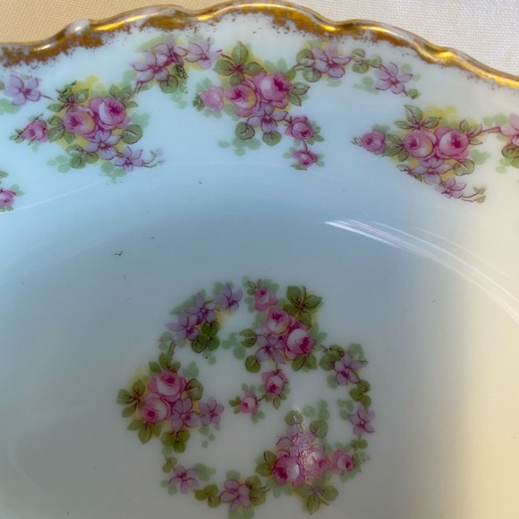 Vintage Oval Candy Dish Porcelain Limoges "Bridal Wreath" - Picture 2 of 3